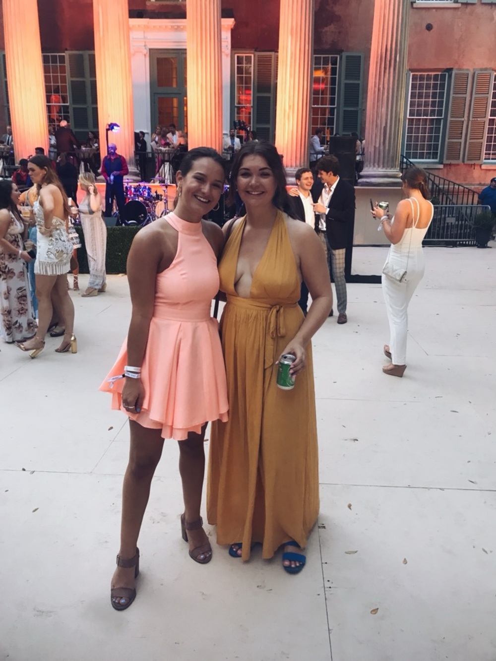 Lulu's Peach Halter Layered Skater Dress
